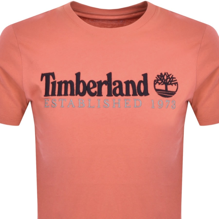 Timberland Logo T Shirt Orange